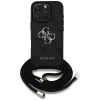 Guess 4G Big Logo Cord Strap Crossbody Cover per iPhone 16 Pro (nero)
