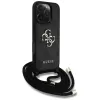 Guess 4G Big Logo Cord Strap Crossbody Cover per iPhone 16 Pro Max - nero
