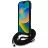 Guess 4G Big Logo Cord Strap Crossbody Cover per iPhone 16 Pro Max - nero