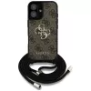 Guess 4G Big Logo Cord Strap Crossbody Cover per iPhone 16 marrone