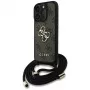 Guess 4G Big Logo Cord Strap Crossbody Cover per Apple iPhone 16 Pro - marrone