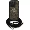 Guess 4G Big Logo Cord Strap Crossbody Cover per iPhone 16 Pro Max (marrone)