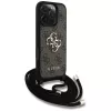 Guess 4G Big Logo Cord Strap Crossbody Cover per iPhone 16 Pro Max (marrone)