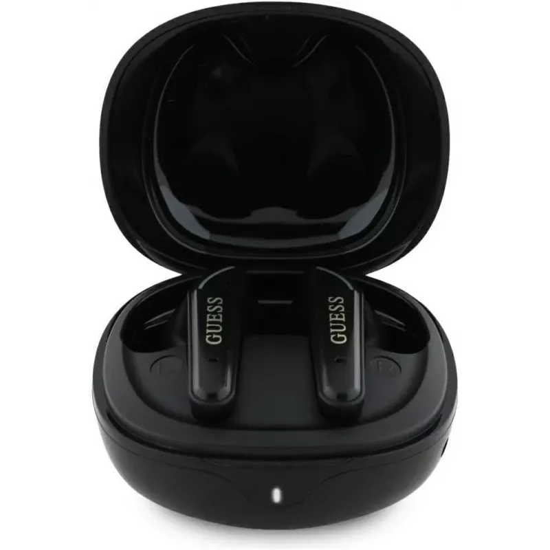 Guess Flat Classic Logo Electroplated TWS Auricolari con custodia di ricarica (nero)