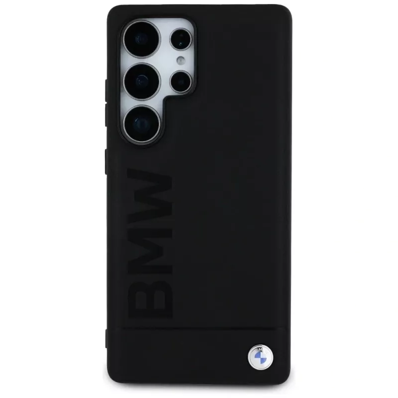 BMW Leather Big Wordmark Cover per Samsung Galaxy S25 Ultra nero