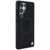 BMW Leder-Halbtextur MagSafe Cover per Samsung Galaxy S25 Ultra nero