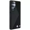 BMW Leder Oversized Stripes MagSafe Cover per Samsung Galaxy S25 Ultra nero