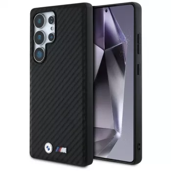BMW Leather Carbon MagSafe Cover per Samsung Galaxy S25 Ultra nero