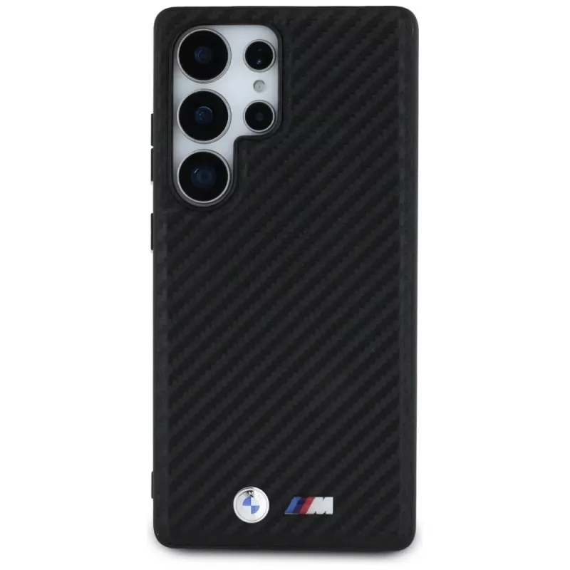 BMW Leather Carbon MagSafe Cover per Samsung Galaxy S25 Ultra nero