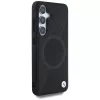 BMW Leder-Halbtextur MagSafe Cover per Samsung Galaxy S25 nero