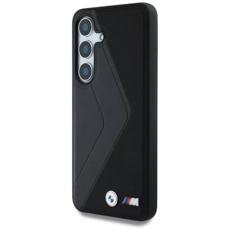 BMW Leather Oversized Stripes MagSafe Cover per Samsung Galaxy S25 nero