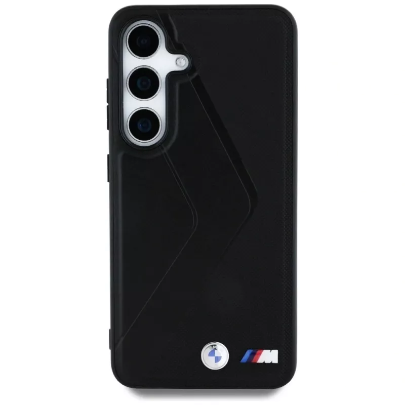 BMW Leather Oversized Stripes MagSafe Cover per Samsung Galaxy S25 nero