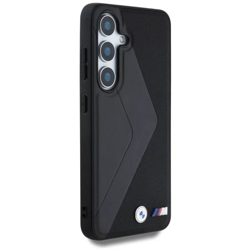 BMW Leather Oversized Stripes MagSafe Cover per Samsung Galaxy S25 nero