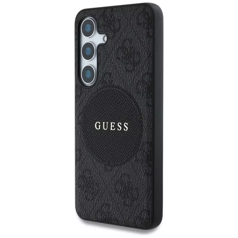 Guess 4G Round Patch Classic Logo Cover MagSafe per Samsung Galaxy S25+ (nero)