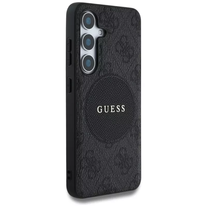 Guess 4G Round Patch Classic Logo Cover MagSafe per Samsung Galaxy S25+ (nero)