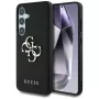 Guess Grained Big 4G Logo Small Classic Logo Cover posteriore per Samsung Galaxy S25, Nero