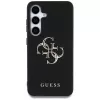 Guess Grained Big 4G Logo Small Classic Logo Cover posteriore per Samsung Galaxy S25, Nero