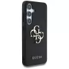 Guess Grained Big 4G Logo Small Classic Logo Cover posteriore per Samsung Galaxy S25, Nero