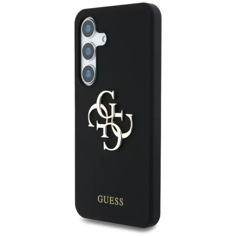 Guess Silicone Big 4G Logo Bottom Script Cover per Samsung Galaxy S25, nero