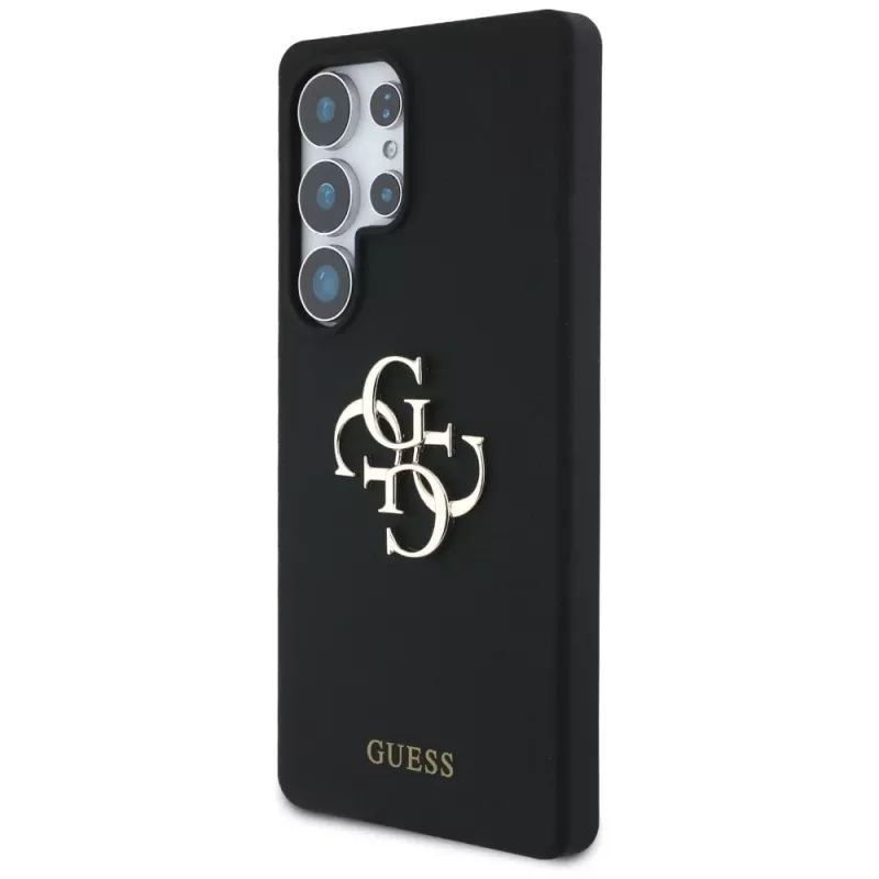 Guess Silicone Big 4G Logo Bottom Script Cover per Samsung Galaxy S25 Ultra - nero
