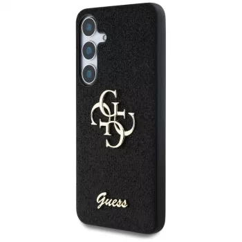 Guess Fixed Glitter Big 4G Metal Logo Cover per Samsung Galaxy S25 (nero)
