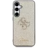 Guess Fixed Glitter Big 4G Metal Logo Cover posteriore per Samsung Galaxy S25 - Oro