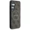 Guess Leather 4G Colored Ring Classic Logo Cover MagSafe per Samsung Galaxy S25 (marrone)