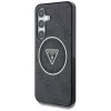 Guess 4G Glitter Triangle Buttons Cover MagSafe per Samsung Galaxy S25, nero