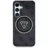Guess 4G Glitter Triangle Buttons Cover MagSafe per Samsung Galaxy S25, nero