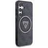 Guess 4G Glitter Triangle Buttons Cover MagSafe per Samsung Galaxy S25, nero