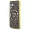 Guess 4G Glitter Triangle Buttons Cover MagSafe per Samsung Galaxy S25 (marrone)