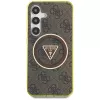 Guess 4G Glitter Triangle Buttons Cover MagSafe per Samsung Galaxy S25 (marrone)