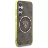 Guess 4G Glitter Triangle Buttons Cover MagSafe per Samsung Galaxy S25 (marrone)