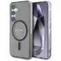 Guess Glitter Circle Classic Logo Cover MagSafe per Samsung Galaxy S25 nero