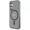 Guess Glitter Circle Classic Logo Cover MagSafe per Samsung Galaxy S25 nero
