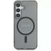 Guess Glitter Circle Classic Logo Cover MagSafe per Samsung Galaxy S25 nero