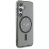 Guess Glitter Circle Classic Logo Cover MagSafe per Samsung Galaxy S25 nero