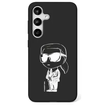 Karl Lagerfeld Silicone Graffiti Ikonik Printed Logo Cover MagSafe per Samsung Galaxy S25 nero