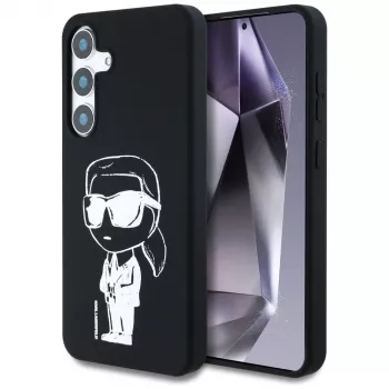 Karl Lagerfeld Silicone Graffiti Ikonik Printed Logo Cover MagSafe per Samsung Galaxy S25 nero