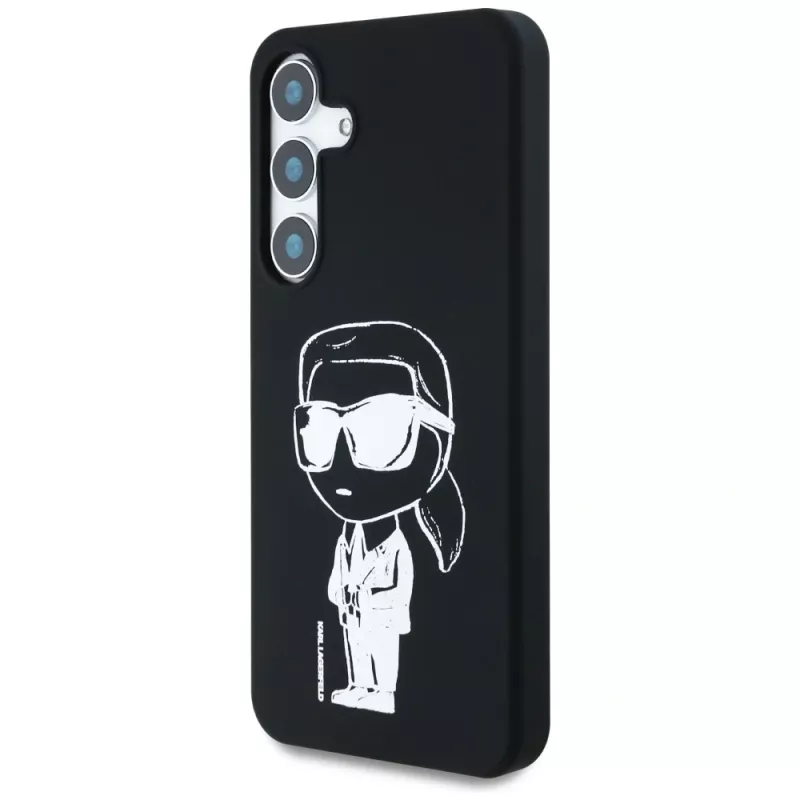 Karl Lagerfeld Silicone Graffiti Ikonik Printed Logo Cover MagSafe per Samsung Galaxy S25 nero