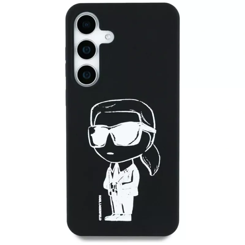 Karl Lagerfeld Silicone Graffiti Ikonik Printed Logo Cover MagSafe per Samsung Galaxy S25 nero