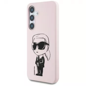 KARL LAGERFELD Silicone Graffiti Ikonik Printed Logo Cover MagSafe per Samsung Galaxy S25 - rosa