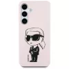 KARL LAGERFELD Silicone Graffiti Ikonik Printed Logo Cover MagSafe per Samsung Galaxy S25 - rosa
