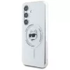 Karl Lagerfeld Button Choupette Head Printed Logo Cover MagSafe per Samsung Galaxy S25 bianco