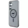 Karl Lagerfeld Button Choupette Head Printed Logo Cover MagSafe per Samsung Galaxy S25, nero