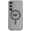 Karl Lagerfeld Button Choupette Head Printed Logo Cover MagSafe per Samsung Galaxy S25, nero