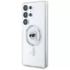 KARL LAGERFELD Button Karl Head Printed Logo Cover MagSafe per Samsung Galaxy S25 Ultra bianco