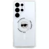 KARL LAGERFELD Button Karl Head Printed Logo Cover MagSafe per Samsung Galaxy S25 Ultra bianco