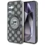 Karl Lagerfeld Button Karl & Choupette Heads On KL Pattern Custodia MagSafe per Samsung Galaxy S25 nero