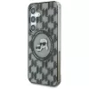 Karl Lagerfeld Button Karl & Choupette Heads On KL Pattern Custodia MagSafe per Samsung Galaxy S25 nero